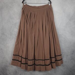 Prairie Skirt Womens L / XL Pleated Full A-Line Pioneer Historical Cottagecore